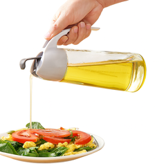 630ml Oil Jug – Glass Oil Dispenser with Automatic Lid for Cooking, Salad & Kitchen Use