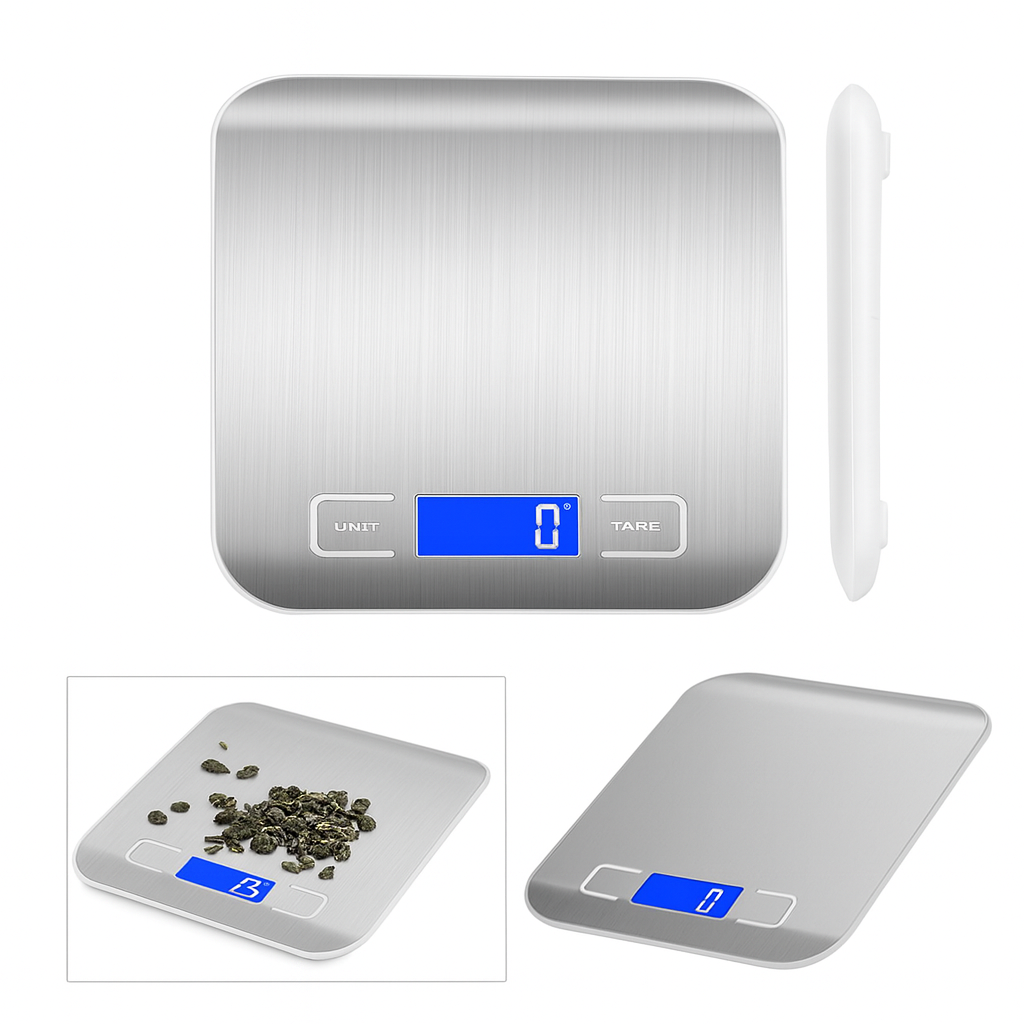 Electronic Kitchen Scale – Stainless Steel Digital Food Weighing Scale with LCD Display