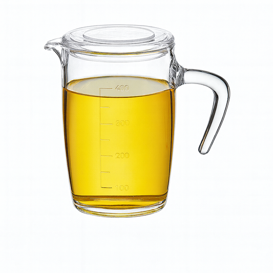 450ml Acrylic Oil Jug – Transparent Oil Dispenser with Handle & Lid for Kitchen Use