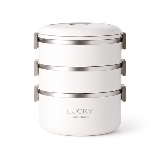 3-Layer Stainless Steel Lunch Box – Leak-Proof & Portable Food Container