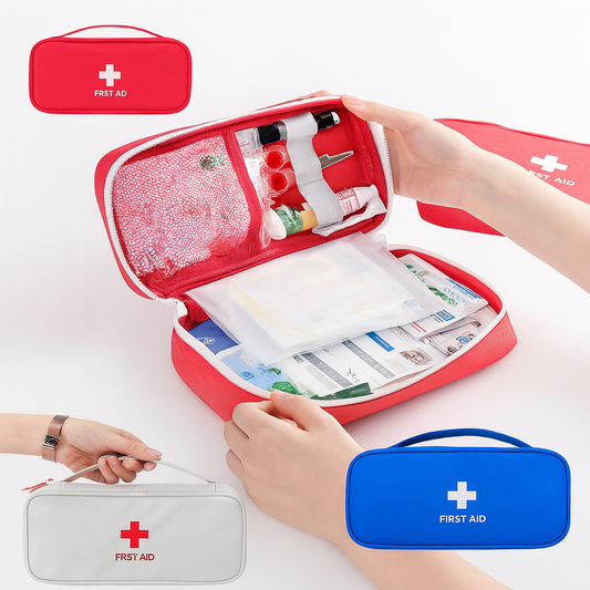 Portable First Aid Pouch – Travel Emergency Medical Bag Organizer (Assorted Colors)