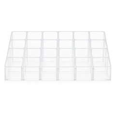 24-Slot Acrylic Lipstick Holder – Transparent Makeup Organizer