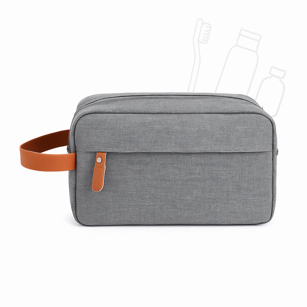 Denim-Style Travel Toiletry Bag – Compact Organizer with Handle