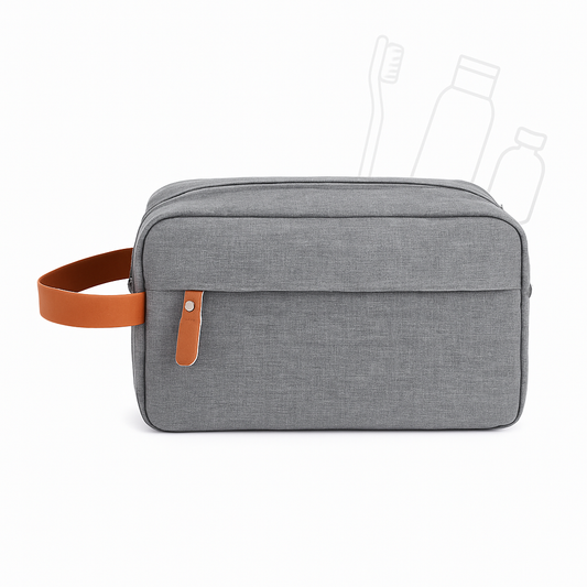 Denim-Style Travel Toiletry Bag – Compact Organizer with Handle