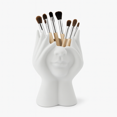 Multifunctional Makeup Brush Holder – Creative Face & Hands Design Organizer