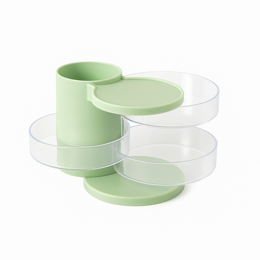 Rotating Cosmetic & Jewelry Organizer – Multi-Layer Swivel Storage Box