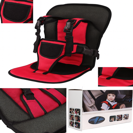 Car Cushion Baby Seat – Portable Child Safety Seat with Adjustable Harness for Cars & Travel