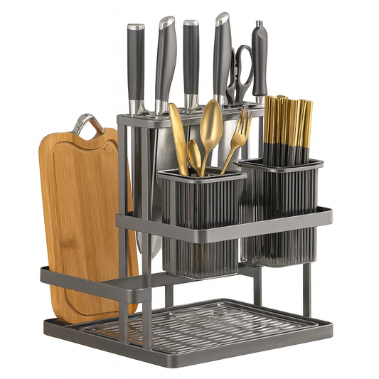 Iron Kitchen Utensil Rack – Multifunctional Countertop Organizer