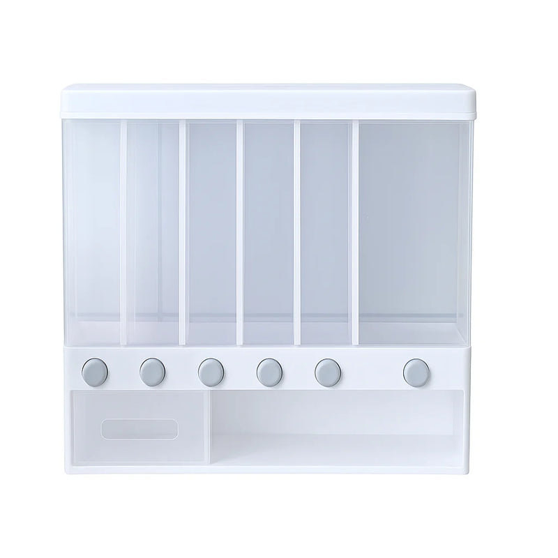 Wall-Mounted Rice &amp; Cereal Dispenser – 10kg Multi-Compartment Grain Storage Container - Habitt