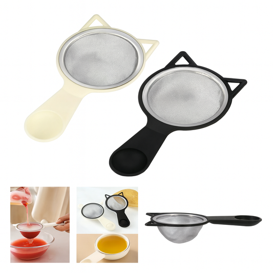 Deep Tea Strainer with Cat Ear Design (Assorted) – Fine Mesh Filter for Loose Leaf Tea, Coffee, and Juices