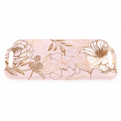 Crystal Smart Serving Tray – Floral Design with Handles