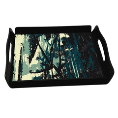 10 on 10 Magical Black Tray – Square Designer Serving Tray with Handles