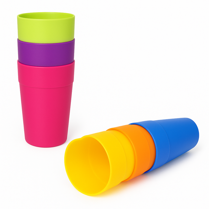 4 Pcs Kleeyo Party Glass (Plastic) – Assorted Colors - Habitt