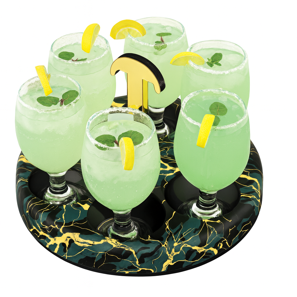Spin Sip Glass Stand – Rotating Drink & Glass Organizer (30 cm)