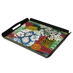 10 on 10 Magical Black Tray – Multicolor Decorative Serving Tray (25.4 cm)