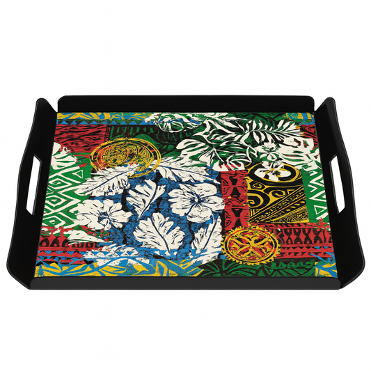 10 on 10 Magical Black Tray – Multicolor Decorative Serving Tray (25.4 cm)