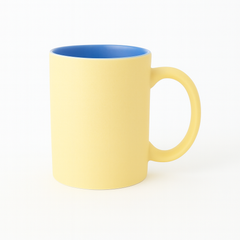Colorful Ceramic Mug Set – 350ml Coffee & Tea Cups in Sea Green, Pink, Yellow, Peach, Light Blue & Black