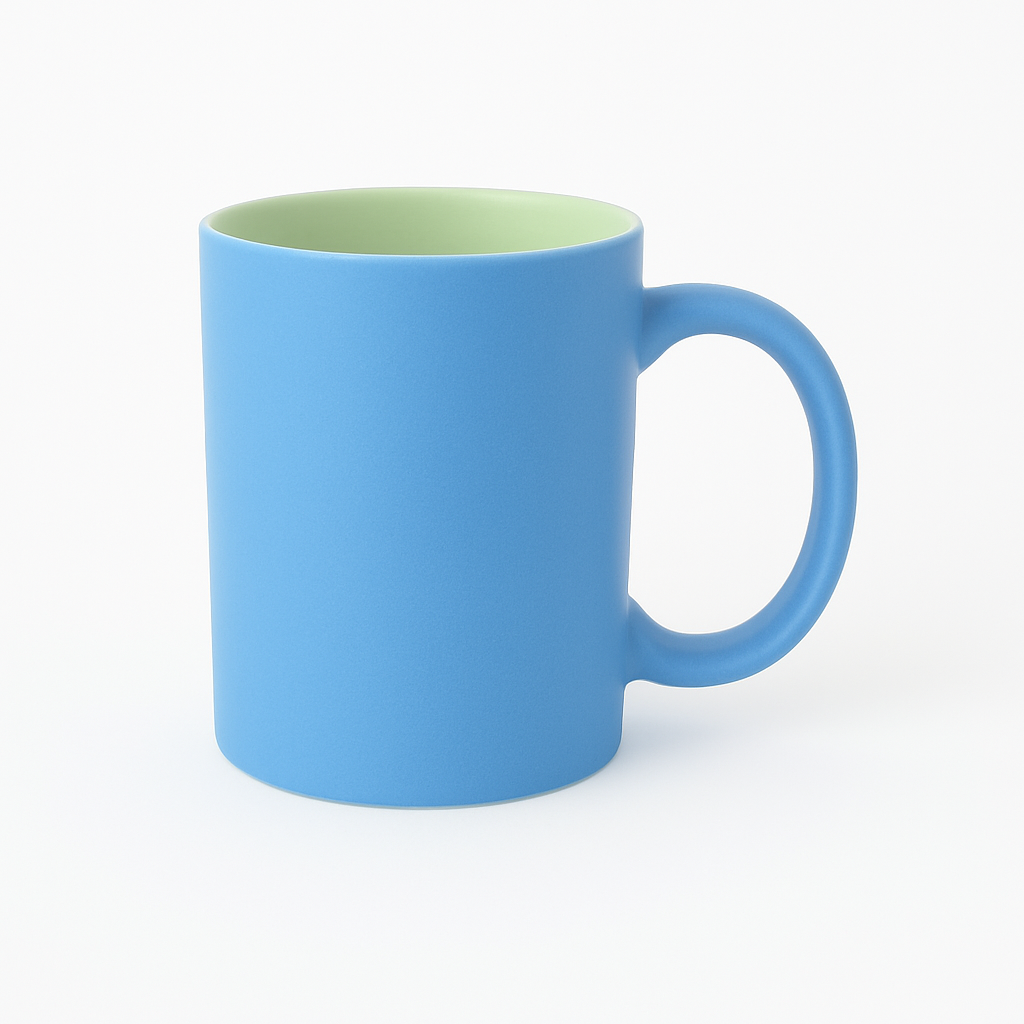 Colorful Ceramic Mug Set – 350ml Coffee & Tea Cup in Light Blue