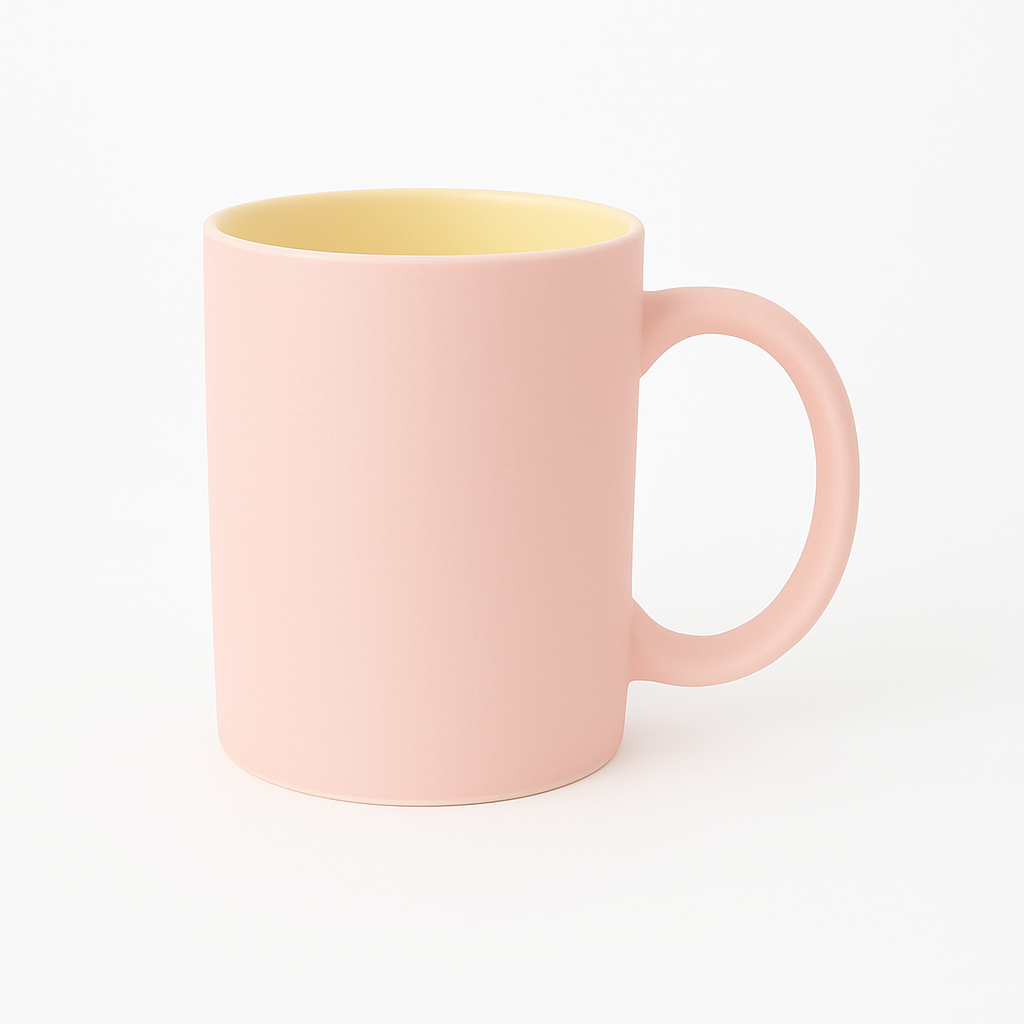 Colorful Ceramic Mug Set – 350ml Coffee & Tea Cup in Peach