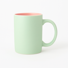 Colorful Ceramic Mug Set – 350ml Coffee & Tea Cups in Sea Green, Pink, Yellow, Peach, Light Blue & Black
