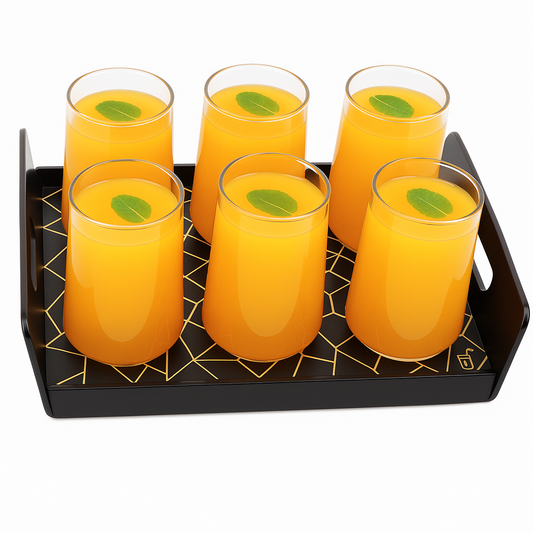 6-in-1 Glass Holder – Black (33.6 × 20.3 cm)