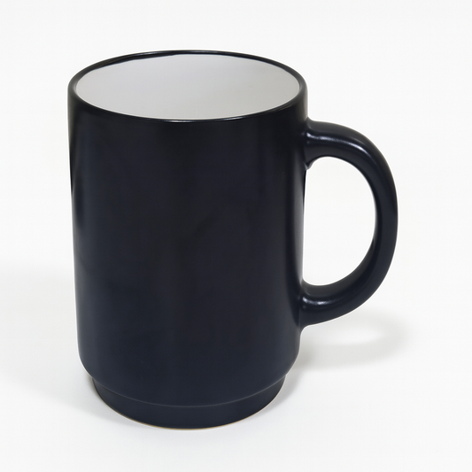 Classic Ceramic Mug – 330ml Coffee & Tea Cup in Black, Blue, Green, Mehroon, White, Grey & Yellow
