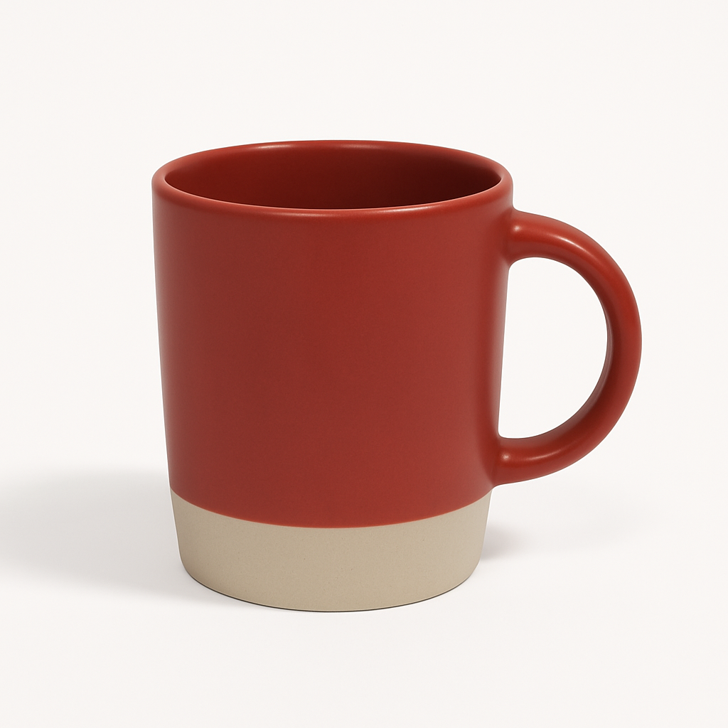 Ceramic Coffee Mug 350ml  | Green, Light Brown, Maroon & Brown - Habitt
