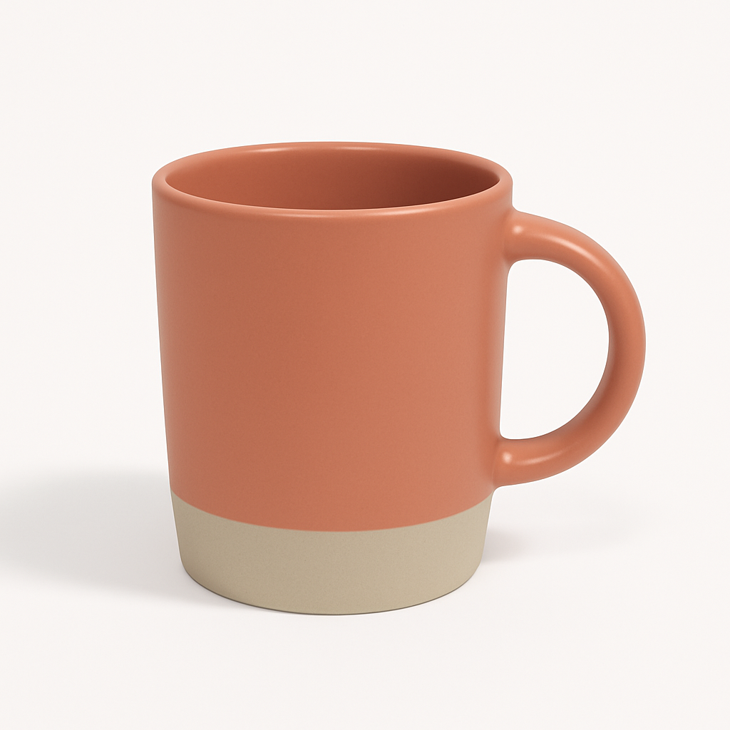 Ceramic Coffee Mug 350ml  | Green, Light Brown, Maroon & Brown