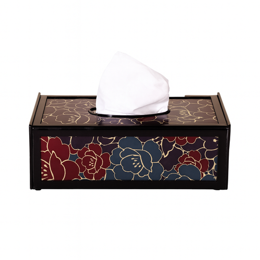 Prism Tissue Box Cover Black – Elegant Floral Decorative Tissue Holder