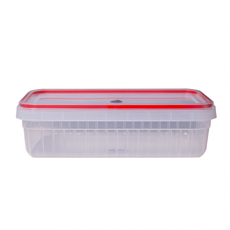1pc Clear Storage Box 2 Liter (Assorted) – Airtight Plastic Food Container with Colored Lid - Habitt