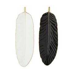 1Pc Leaf Platter Single – Black & White | Elegant Ceramic Serving Platter