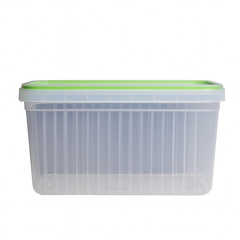1pc Clear Storage Box 5 Liter – Airtight Plastic Food Storage Container with Colored Lid (Blue, Green, Orange, Red)