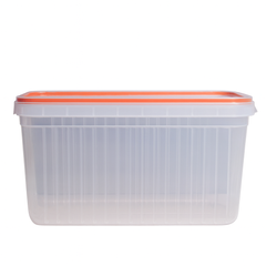 1pc Clear Storage Box 5 Liter – Airtight Plastic Food Storage Container with Colored Lid (Blue, Green, Orange, Red)