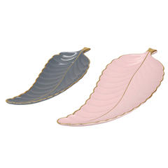 1Pc Leaf Platter Single – Grey (Small) & Pink (Large) | Elegant Ceramic Serving Platter