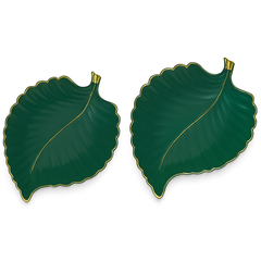1Pc Leaf Platter Single – Green (Small & Large) | Luxury Ceramic Decorative Serving Tray