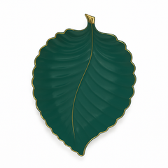 1Pc Leaf Platter Single – Green (Small & Large) | Luxury Ceramic Decorative Serving Tray