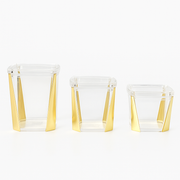 1Pc Acrylic Jar – Small, Medium & Large | Transparent Storage Container with Gold Design - Habitt