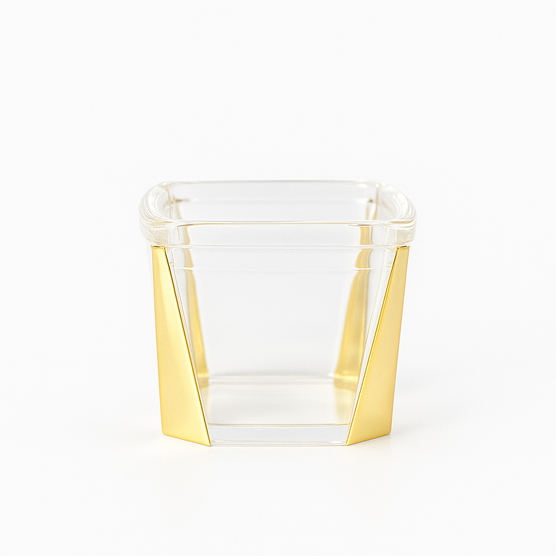 1Pc Acrylic Jar – Small, Medium & Large | Transparent Storage Container with Gold Design - Habitt