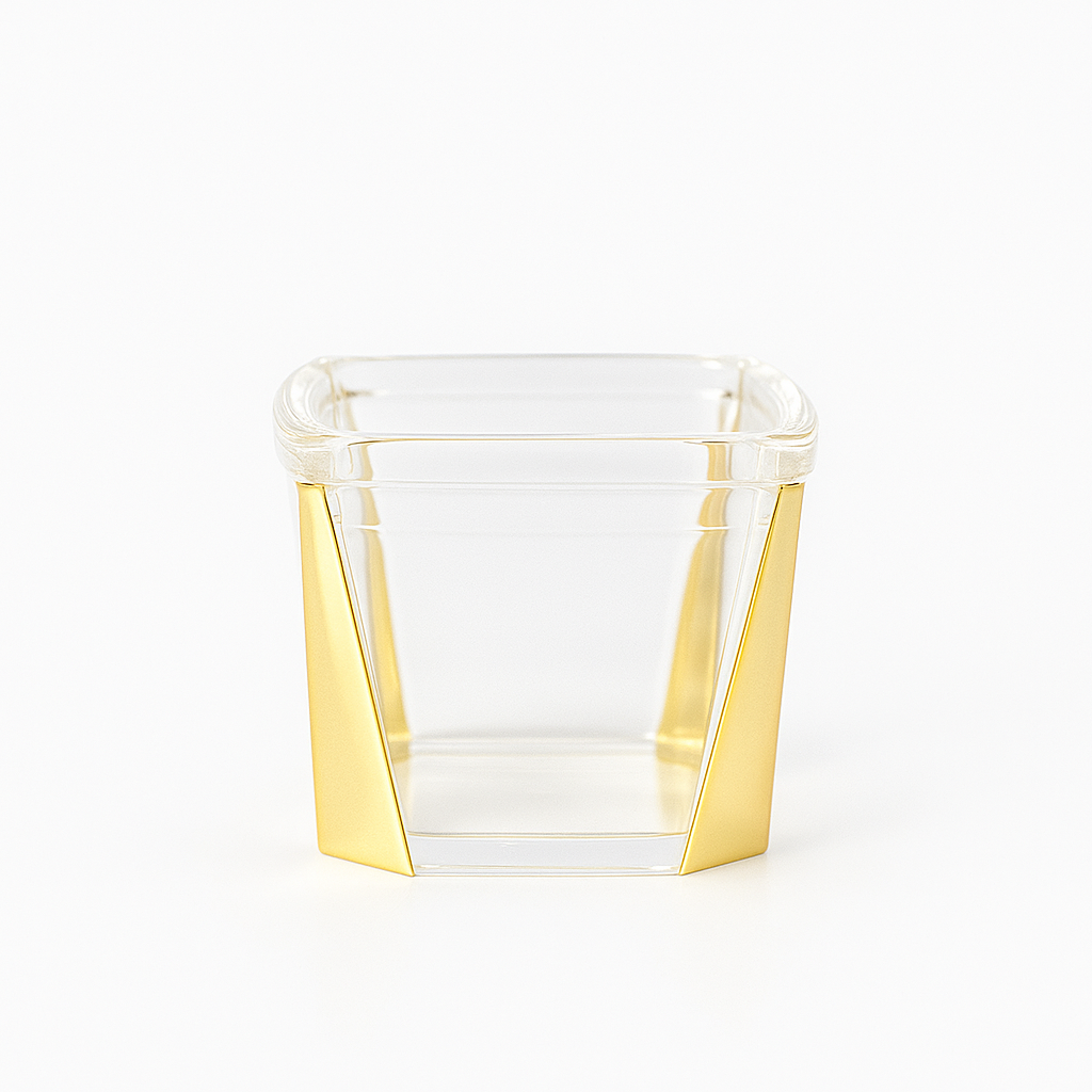 1Pc Acrylic Jar – Small, Medium & Large | Transparent Storage Container with Gold Design