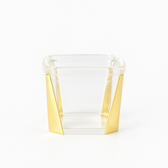 1Pc Acrylic Jar – Small, Medium & Large | Transparent Storage Container with Gold Design