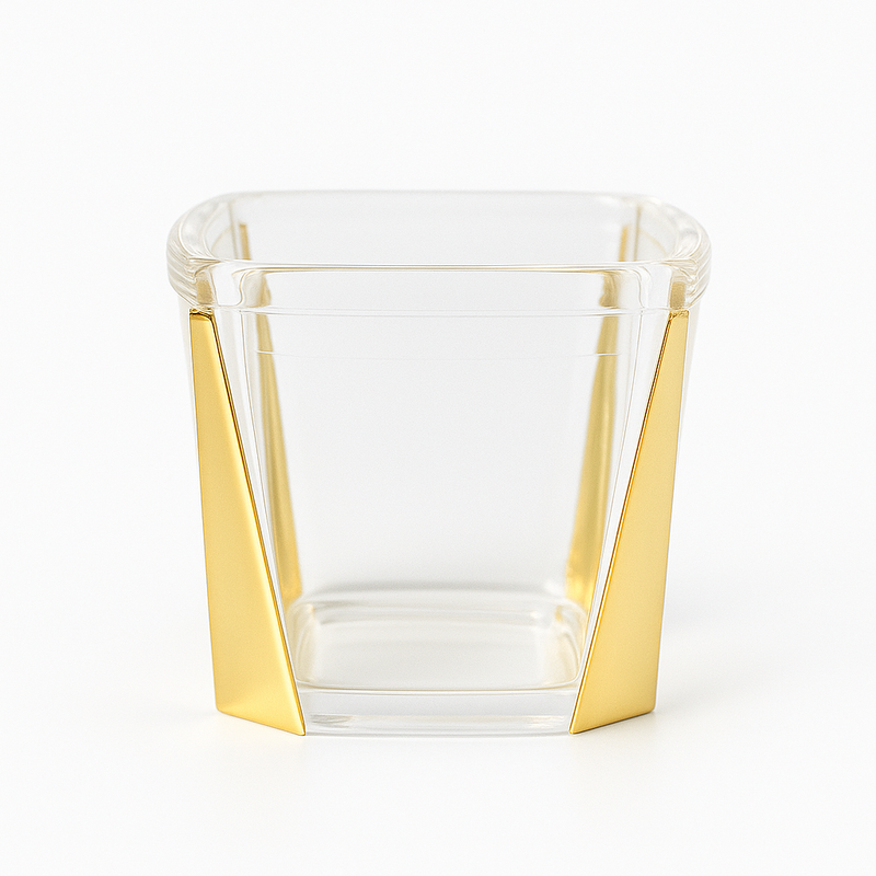 1Pc Acrylic Jar – Small, Medium & Large | Transparent Storage Container with Gold Design - Habitt
