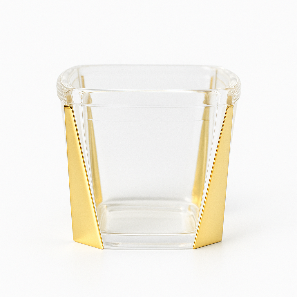 1Pc Acrylic Jar – Small, Medium & Large | Transparent Storage Container with Gold Design - Habitt
