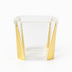 1Pc Acrylic Jar – Small, Medium & Large | Transparent Storage Container with Gold Design