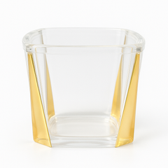 1Pc Acrylic Jar – Small, Medium & Large | Transparent Storage Container with Gold Design