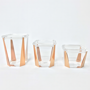 1Pc Acrylic Jar – Small, Medium & Large | Transparent Storage Container with Rose Gold Design - Habitt