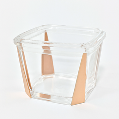 1Pc Acrylic Jar – Small, Medium & Large | Transparent Storage Container with Rose Gold Design