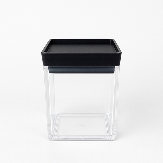 1Pc Acrylic Jar – Small, Medium & Large | Transparent Storage Container with Black Lid