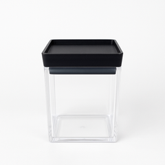 1Pc Acrylic Jar – Small, Medium & Large | Transparent Storage Container with Black Lid