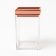 1Pc Acrylic Jar  – Small, Medium & Large | Transparent Storage Container with Rose Gold Lid - Habitt
