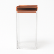 1Pc Acrylic Jar  – Small, Medium & Large | Transparent Storage Container with Rose Gold Lid - Habitt
